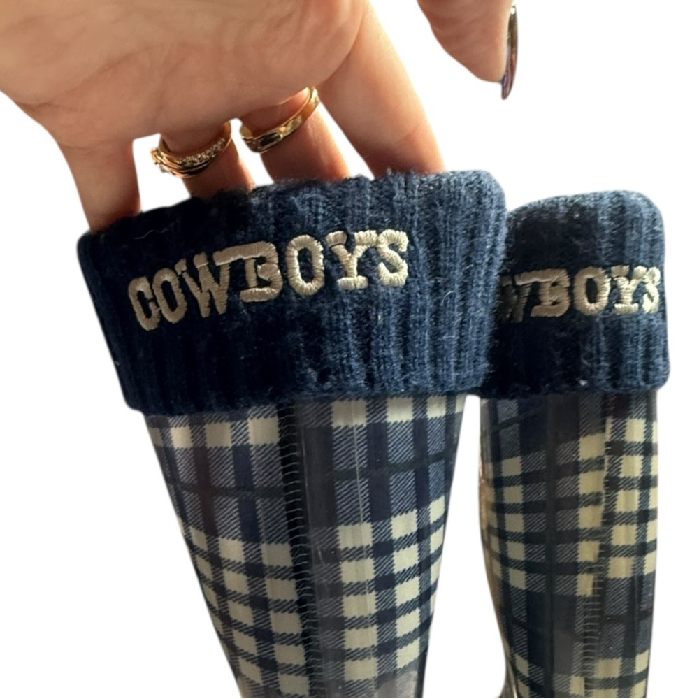 Dallas Cowboys Plaid Rain Boots Size Medium (Women's 7/8) - Picture 4 of 11